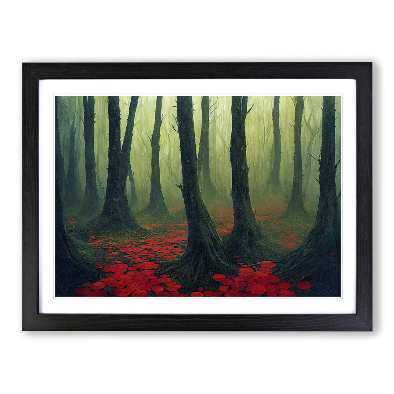 Beaming Forest - Single Picture Frame Print, 34cm H x 46cm W x 2cm D, Black