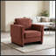 Fauteuil d'appoint rembourré avec accoudoirs en bois et coussin épais-130605535