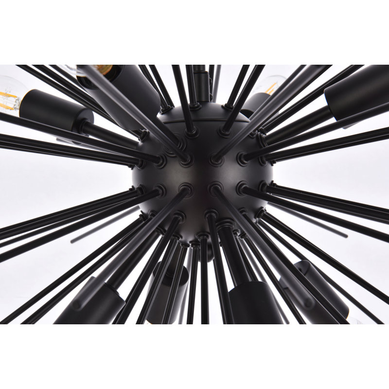 Sumler 8-Light Dimmable Sputnik Sphere Chandelier , 29" H x 30" W x 30" D, Black