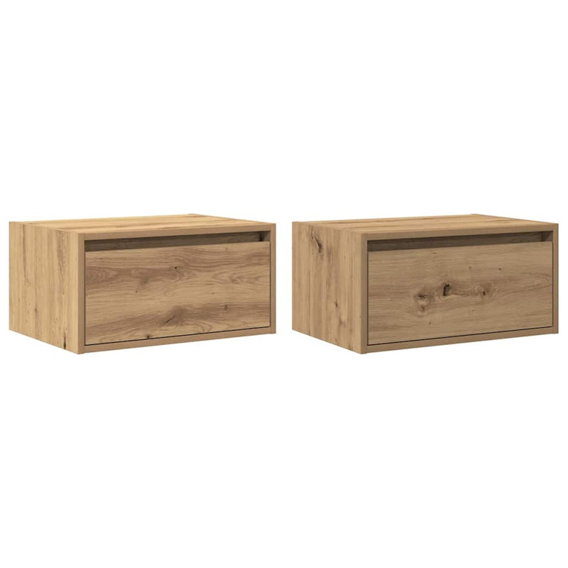 Darshay 51cm W Manufactured Wood Bedside Table, 2, Artisan Oak