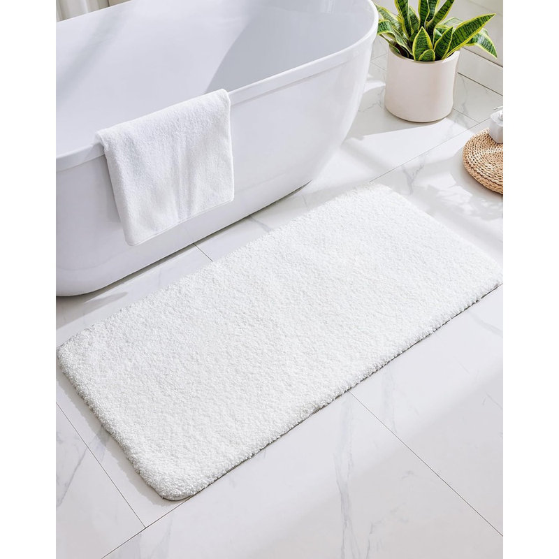 Ensemble de tapis de salle de bain blanc 2 pièces