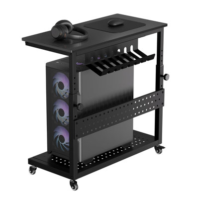 Support réglable pour ordinateur portable avec gestion des câbles à 2 niveaux pour la maison et le bureau (22,8 po à 34,1 po)