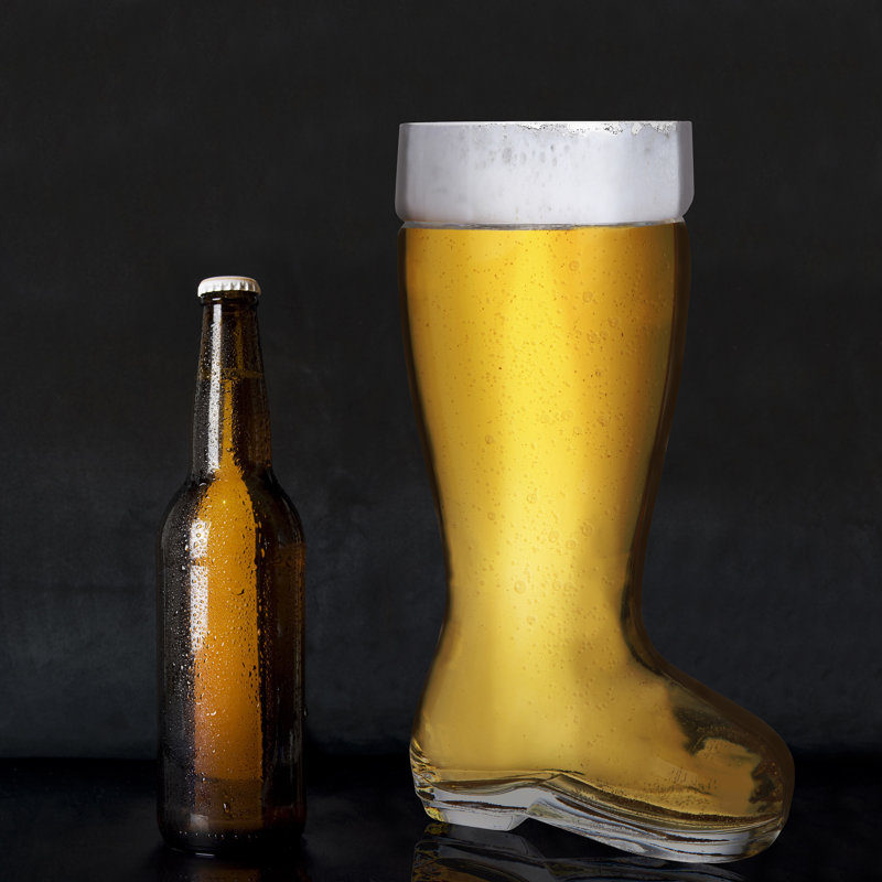 2 Piece 2011ml Glass Beer Mug Set