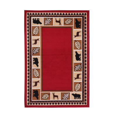 Cabine de dépôt orignal introduisant un tapis rouge/beige/noir touffeté Otsego