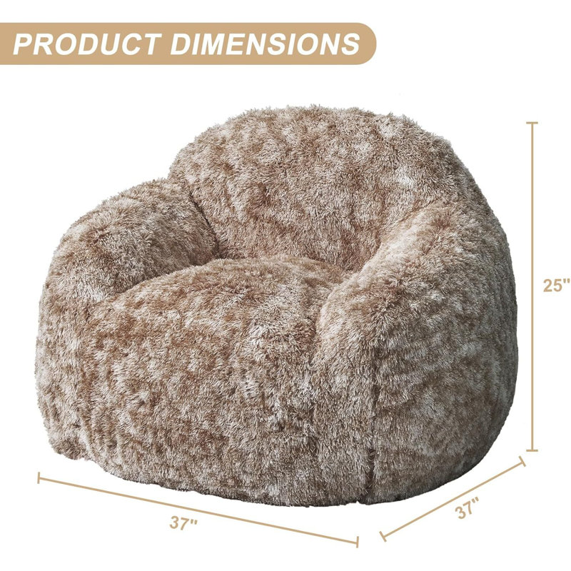 Fauteuil à billes, avec accoudoirs, Café