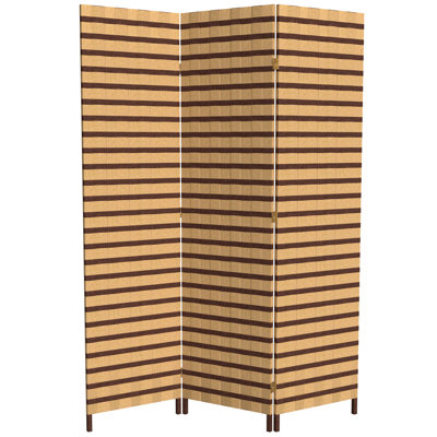 6 ft. Tall Two Tone Natural Fiber Room Divider