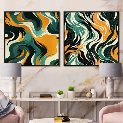 Dailan - Abstract Square Collage Set Of 2