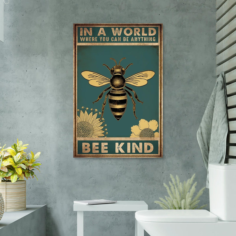 «Bee Kind», impression sur toile tendue, L 11 po x H 14 po