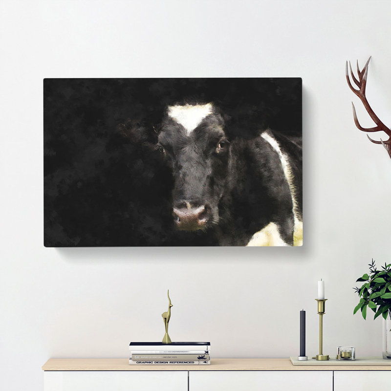 Peering Cow - Wrapped Canvas, 35cm H x 50cm W x 3cm D