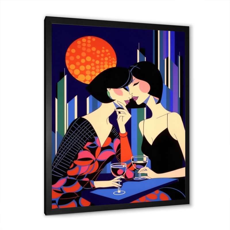 Pop Art Night Life Divas, H 20 po x l 12 po x P 1 po, Cadre photo noir