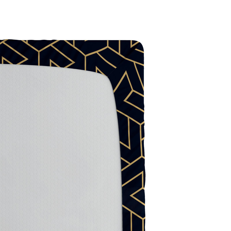 Drap-housse Ambesonne, Drap-housse de taille très grand, Jaune pâle, gris anthracite, gris / géométrique