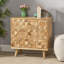 Commode à 3 tiroirs, commode Mid-Century moderne en bois de manguier