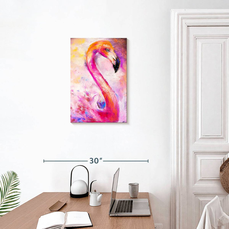 Brampt Pastel Pink Flamingo, 24" H x 16" W