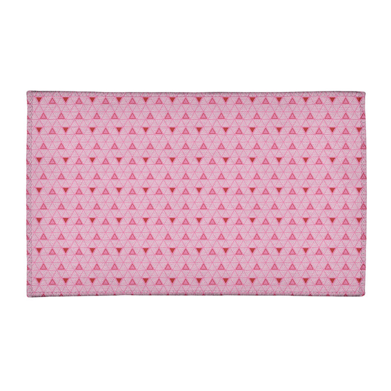 Tapis rose/rouge fait main géométrique, Rectangle 4 pi x 6 pi