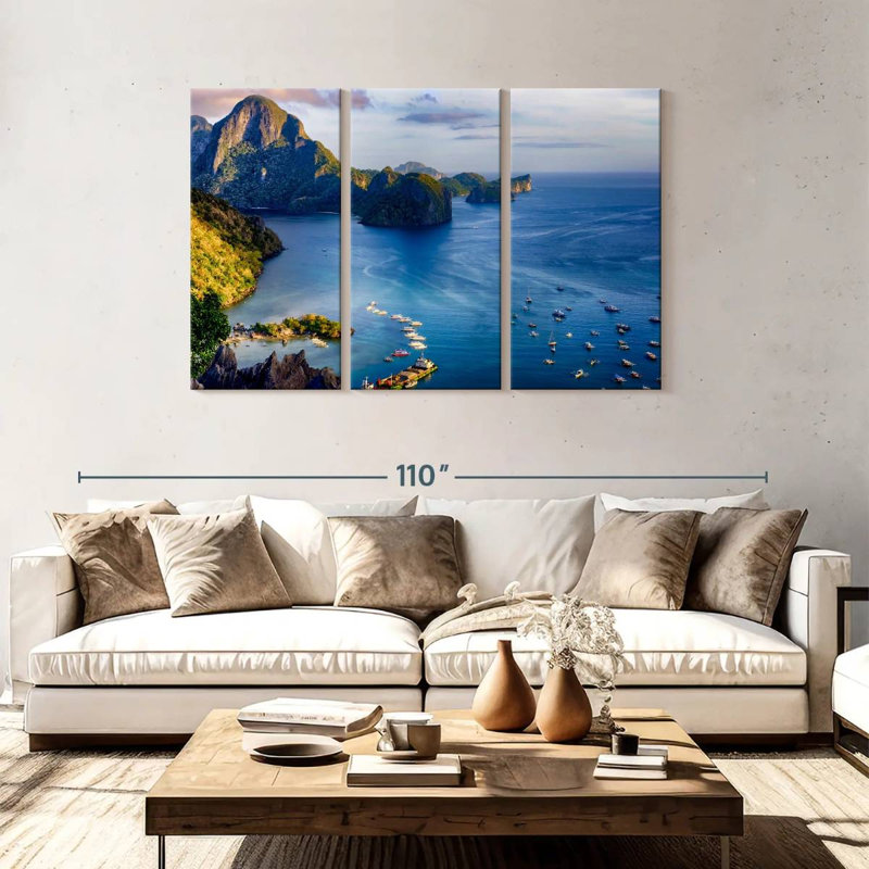 Zone côtière de Gillard El Nido, H 48 po x l 74 po