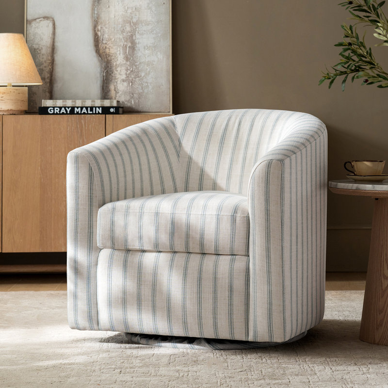 Amiir Swivel Barrel Chair Built-in Pocket Spring, Turquosie Polyester