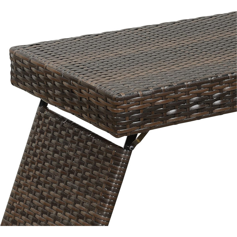 Table portable pliante en osier, brun, Brun