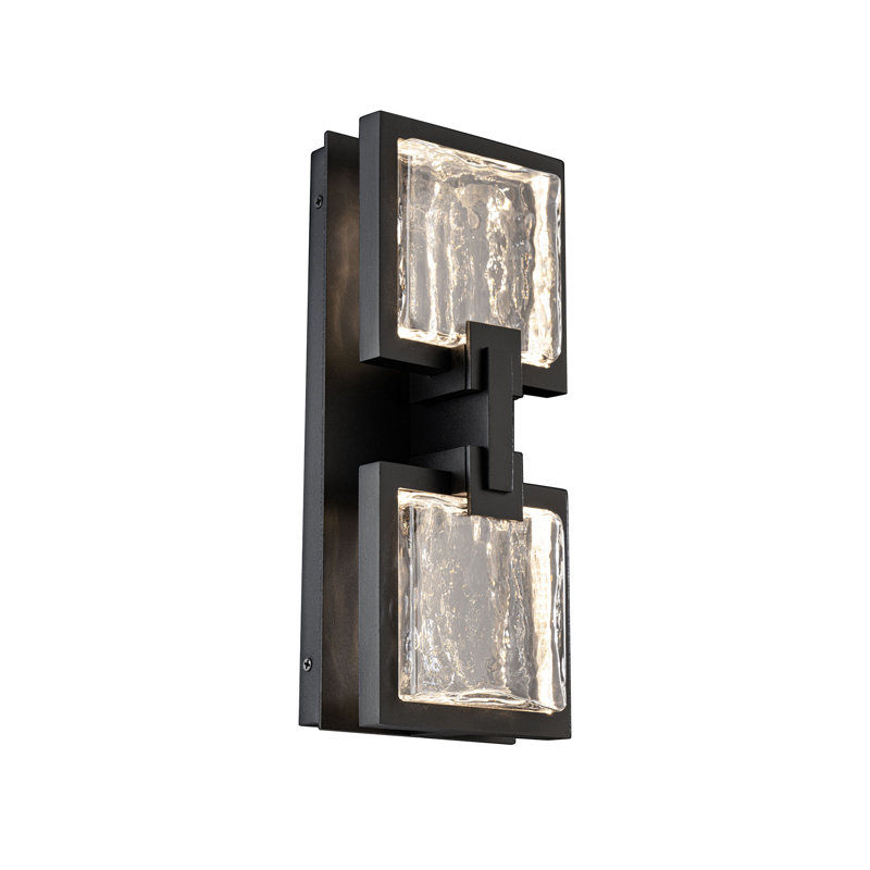 Pop Star Crystal LED Outdoor Wall Light With 4-CCT Selectable Color Temperature (3000-3500-4000-5000K), 2 Lights