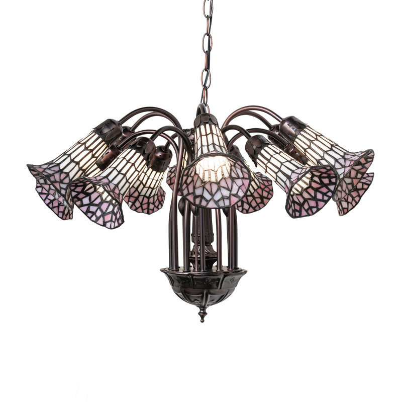 Grazio 12 - Light Chandelier, Purple/White