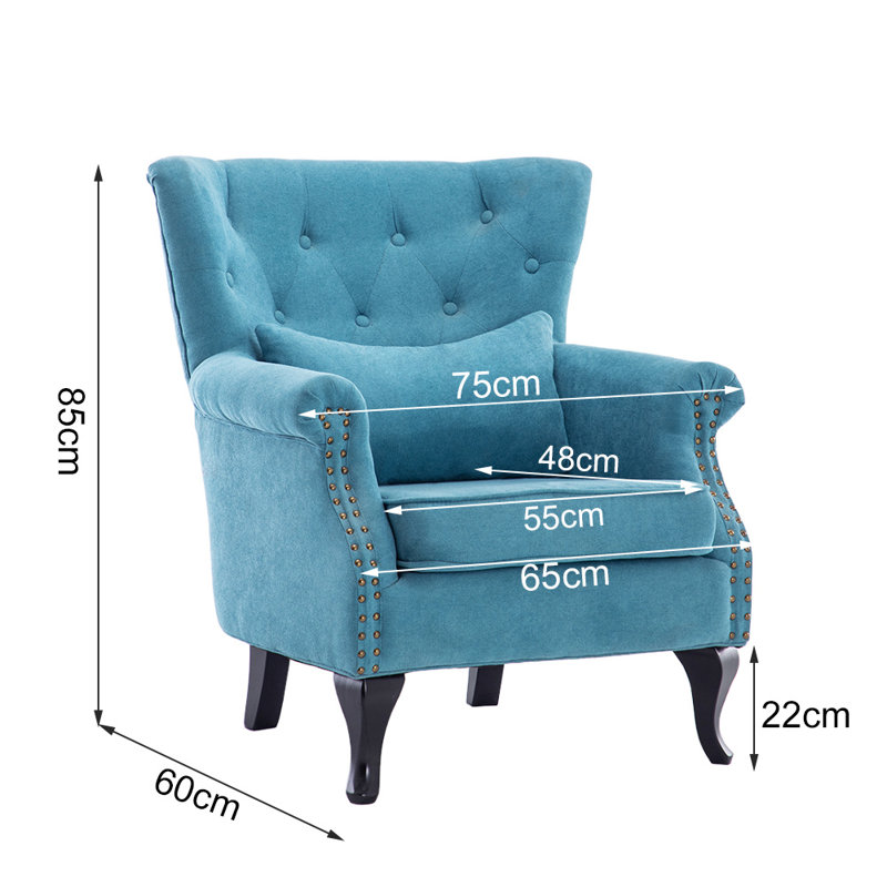 Woodberry 75 Wide Tufted Accent Chair with Cushion
