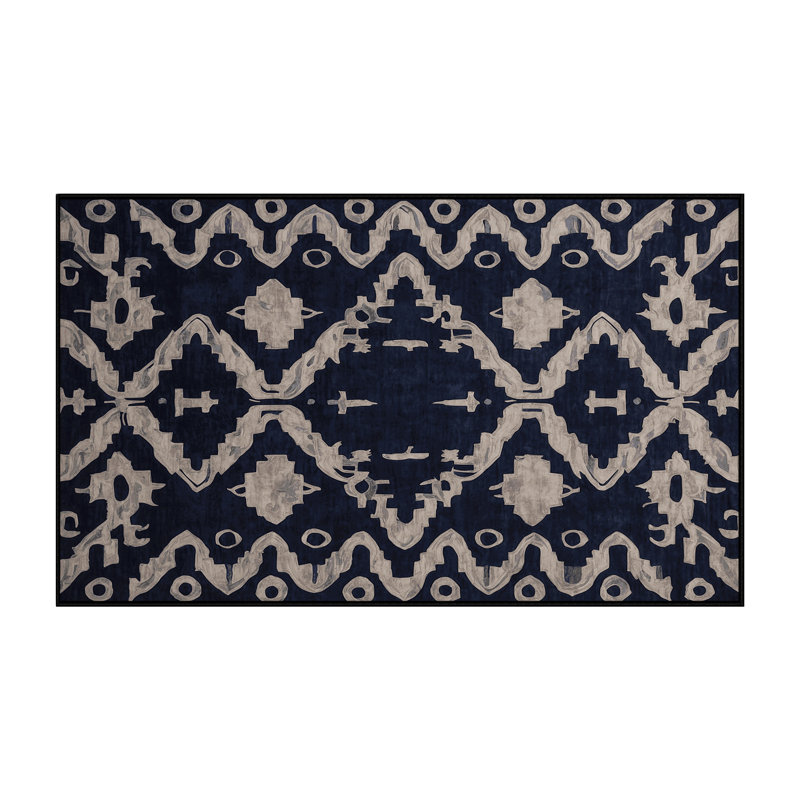 Machine Washable Gray Area Rug, Rectangle 2' x 3'