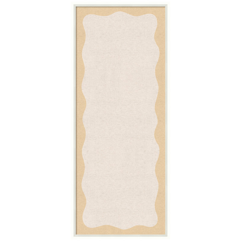 Tableau d'affichage en lin encadré en tissu, Jaune/beige, H 41 po x l 17 po x P 1,75 po, Lucie White