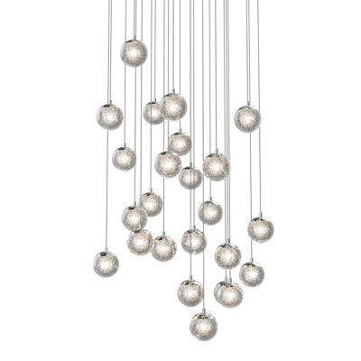 Champagne Bubbles - Light Polished Chrome Cluster Pendant