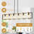 6-Light Dimmable Linear Chandelier Square /Rectangle Chandelier Dining room Light for Dining Room-267465898-267465901