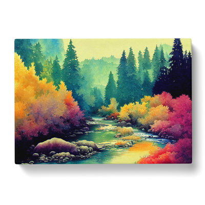 Colourful Forest Stream Vol.3 - Wrapped Canvas Painting