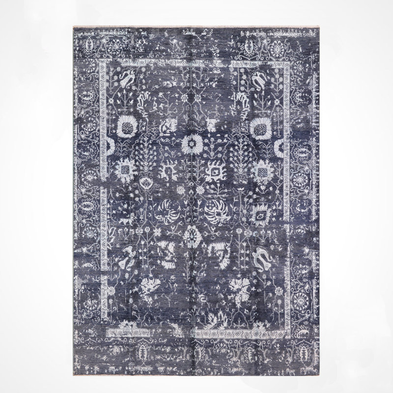 Tapis en laine anthracite noué à la main Original Original