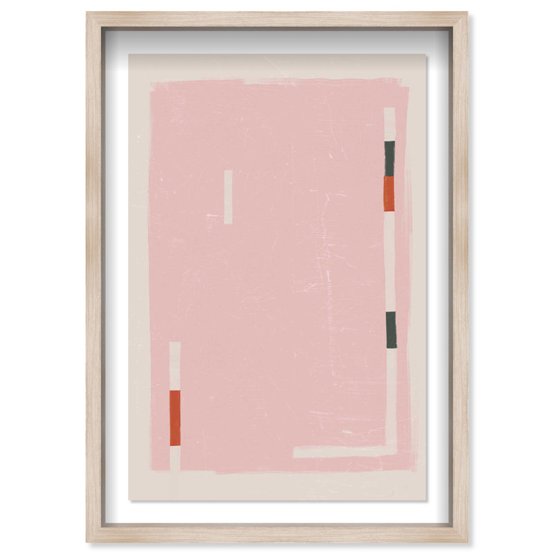 Oliver Gal Tokio Blush Abstract - Luxury Shadowbox Framed Wall Art, 32" H x 22" W, Cream