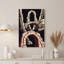 Tableau mural sur toile de style gravure sur bois avec arches en pierre rouge sur fond noir-1466123135