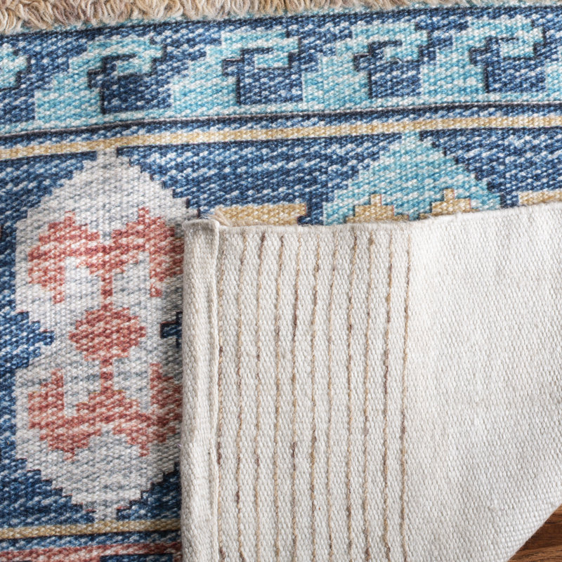 Tapis bleu en laine Joppatowne, Rectangle 8 pi x 10 pi