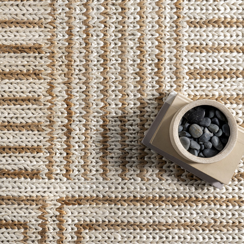  Tapis en jute tissé à la main Grassland, Tapis de couloir 2 pi x 8 pi