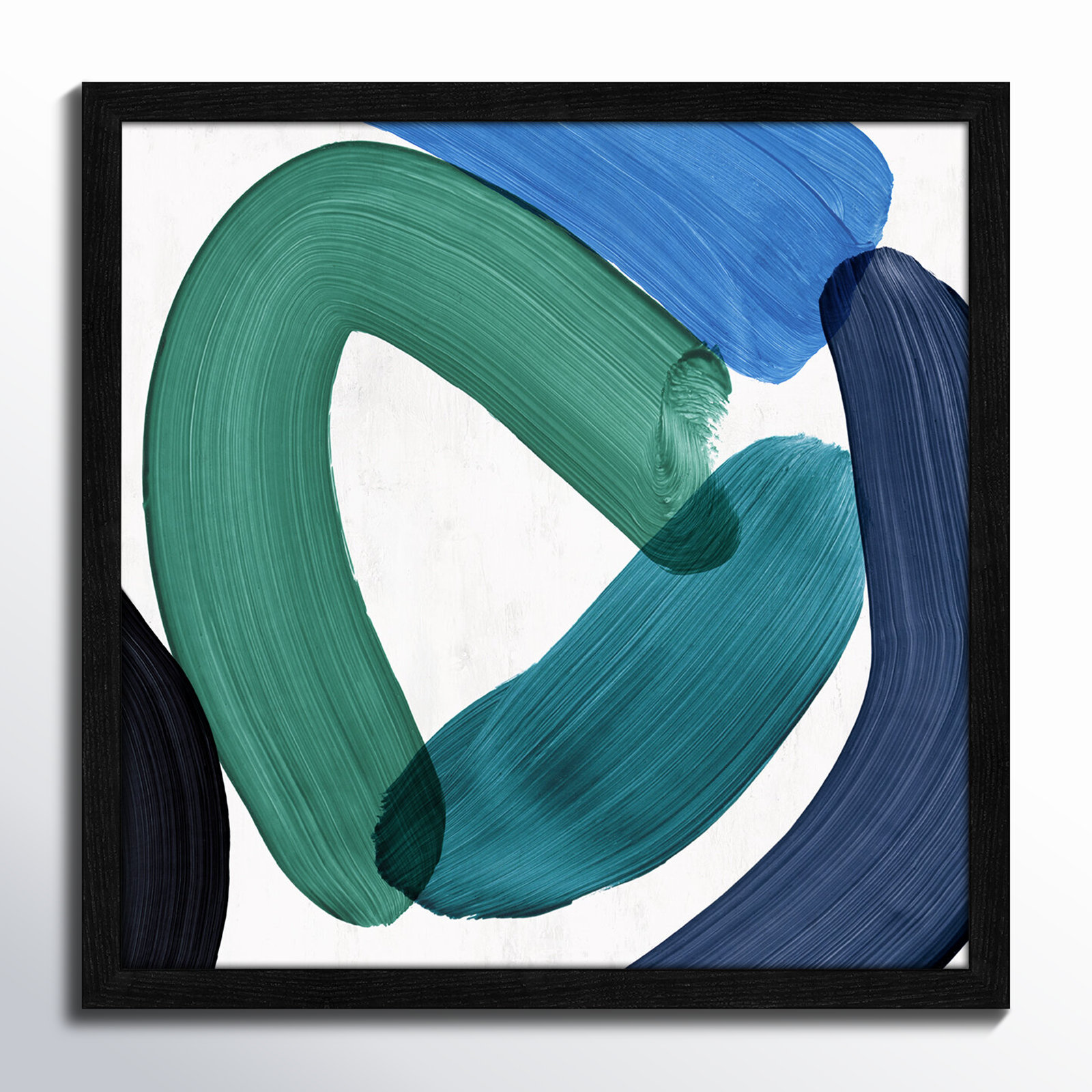 Smooth Bend I, 17" H x 17" W x 0.75" D, Black Framed