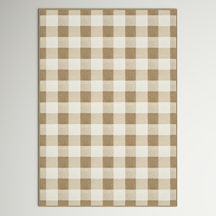 Lyle Plaid Tan/Ivory Area Rug