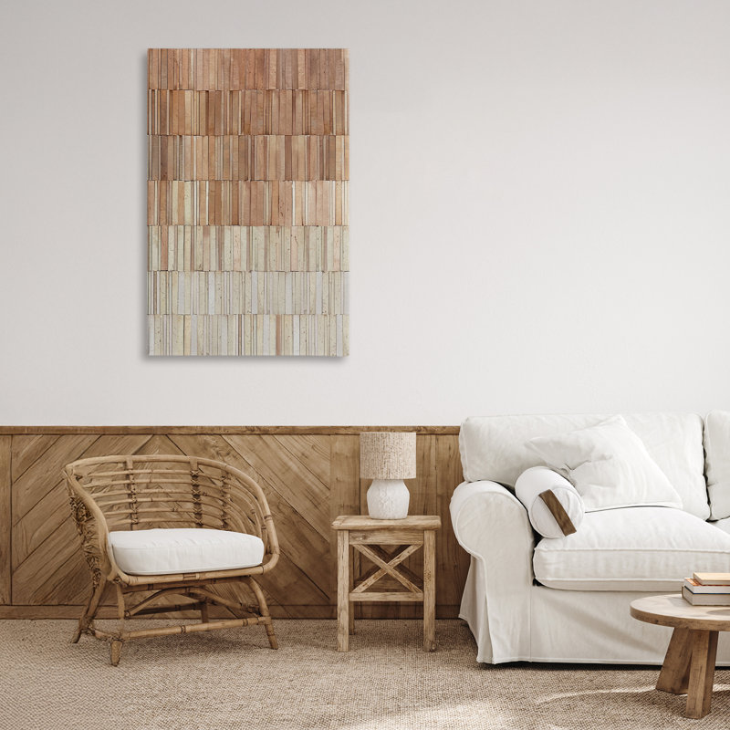 Toile murale en terre cuite carrelée, design par Flora Kouta, H 36 po x l 24 po