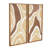 Wood Textured Wavy Abstract Brown Wall Decor with White and Tan Accents Set
