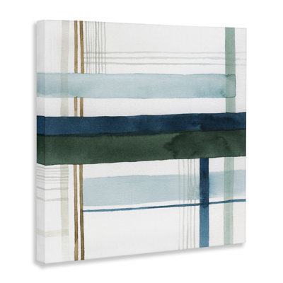 Woven Green Hue Pattern Floater Canvas Wall Art by Grace Popp