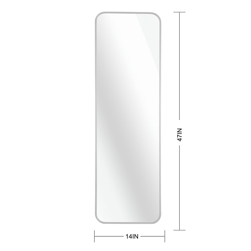 47 X 14IN Door Mirror, Silver, 14.06" x 47.06"