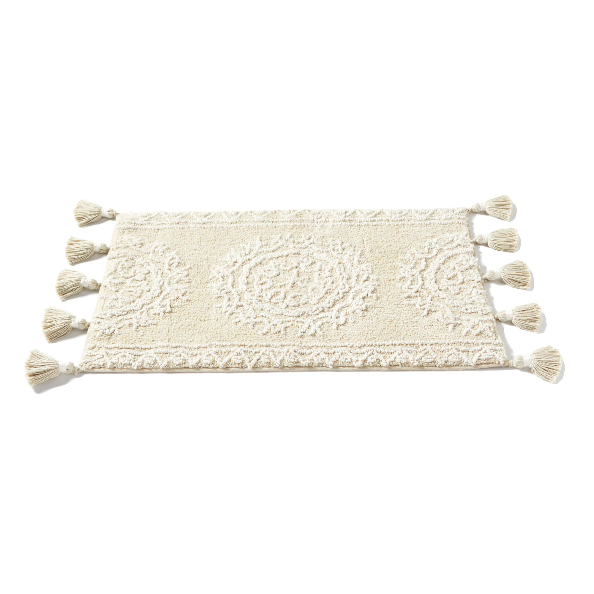 Etta Cotton Non-Slip Bath Rug, Tan, 20" W x 30" L