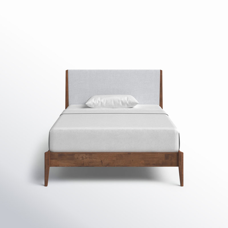 Javi Upholstered Platform Bed, Full, Walnut