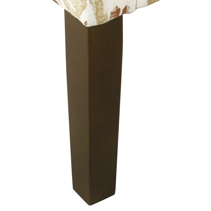 Damiansville Upholstered Side Chair, Burnt Orange Medallion Floral, Dark Walnut