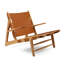Fauteuil de chasse vintage en cuir végan de haute qualité, structure en chêne massif, couleur brun foncé, garnissage ignifugé, hauteur 67,2 cm, largeur 86,8 cm, profondeur 61,4 cm, poids 9,1 kg.