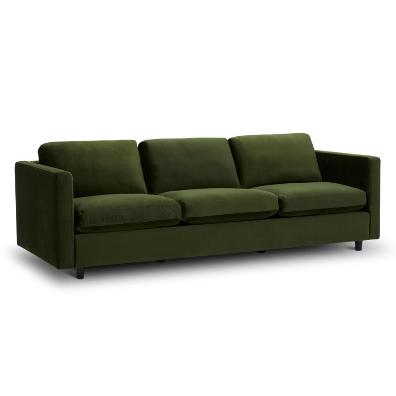 Canapé rembourré 100 po Fleetwood, Velours vert tweed