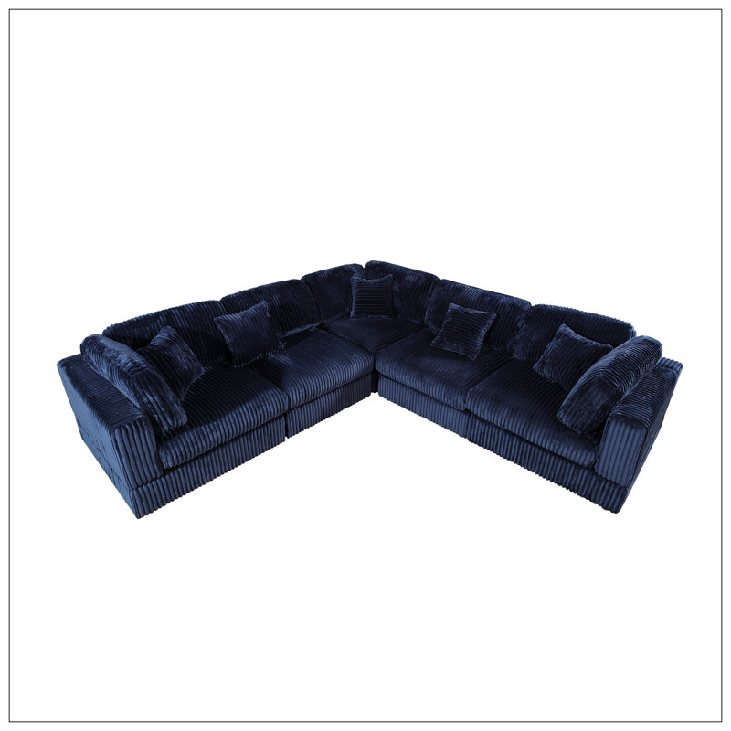 5 Piece Modular Sectional Sofa  With 5/Pillow