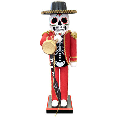 14" Day of the Dead Bugler Nutcracker