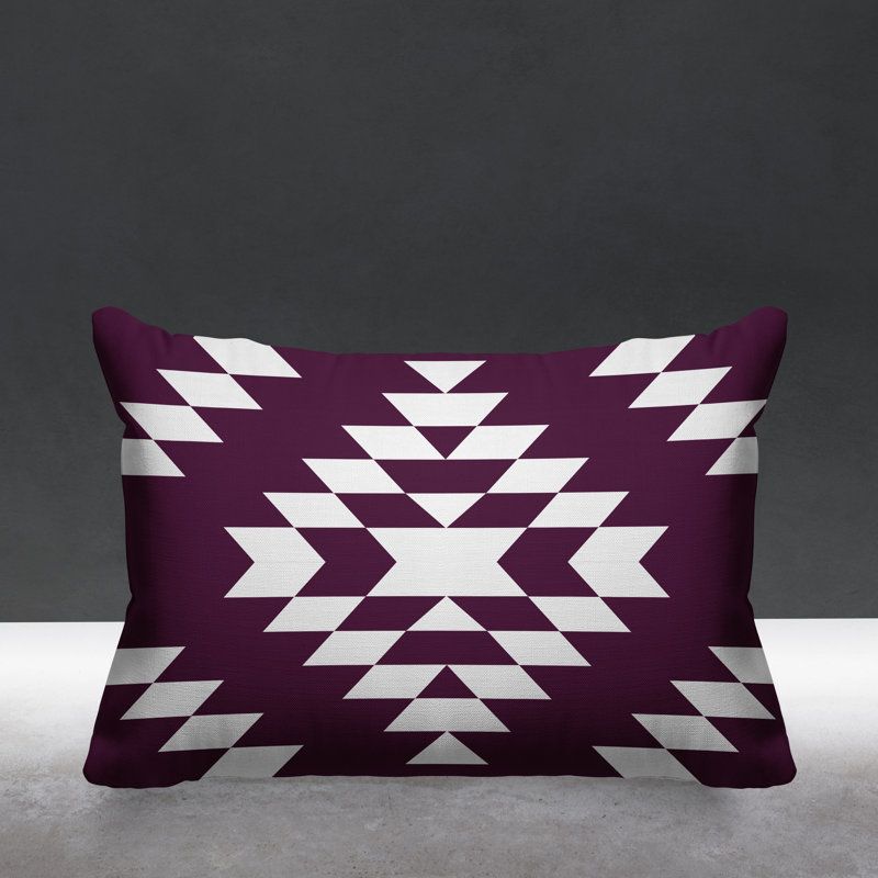 Coussin intérieur / extérieur Chantico Southwestern, Mauve, 19 po x 19 po, Carré