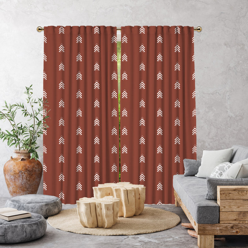 Blackout Curtain Single Panel, Brown, 52" W x 63" L