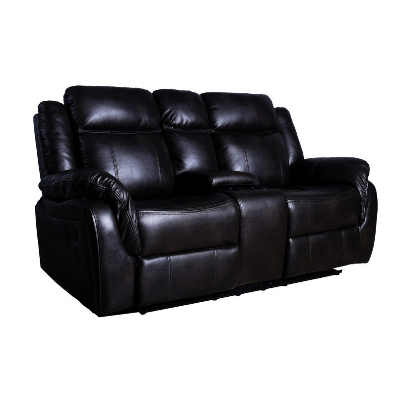 Canapé inclinable rembourré 75 po Mearline, Similicuir brun